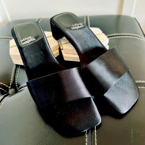 Jeffrey Campbell Black Satin Low Kitten Heels (New)